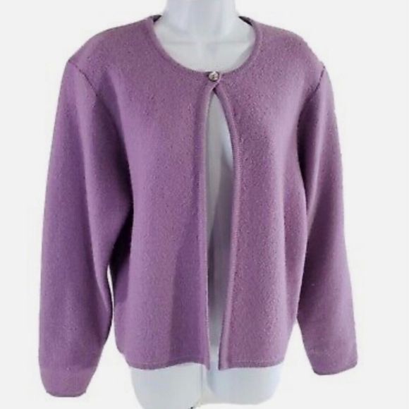 Vintage Pendleton Grandmacore Lilac Lavender Purple Single Button Wool Cardigan - Picture 1 of 10